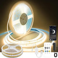 Pandery COB LED Strip Lights Warm White,24V Dimmable led Light Strip KIT with Remote and app Control,3000K 50FT/15m 8mm Wide Ra>90 Cuttable Flexible Strip Lights for Bedroom,Wardrobe,Cabinet