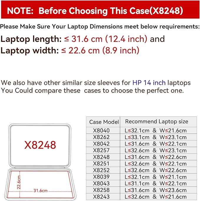 Smatree Hard EVA Protective Sleeve Compatible for 14 inch HP 14inch EliteBook 6 G1i/G1q/G1a,for 14inch ProBook 4 G1a/G1i/G1q,for 14 inch EliteBook 840/845 G11 Case, for OmniBook Ultra Laptop 14(X8248)