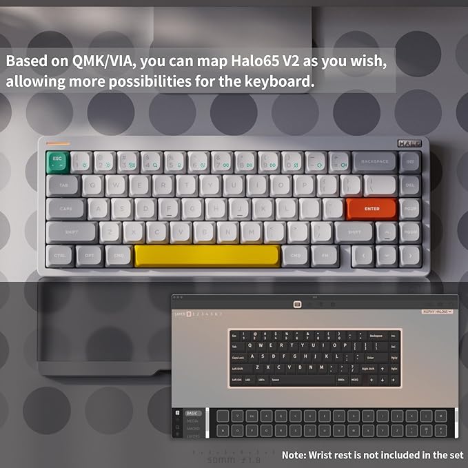 nuphy Halo65 V2 Wireless Mechanical Keyboard with PBT Keycaps,65% Hot Swappable Custom Gaming Keyboard Compatible with QMK/VIA,RGB Backlit,Gasket Structure,BT5.0/USB-C/2.4GHz,White-Raspberry Switches