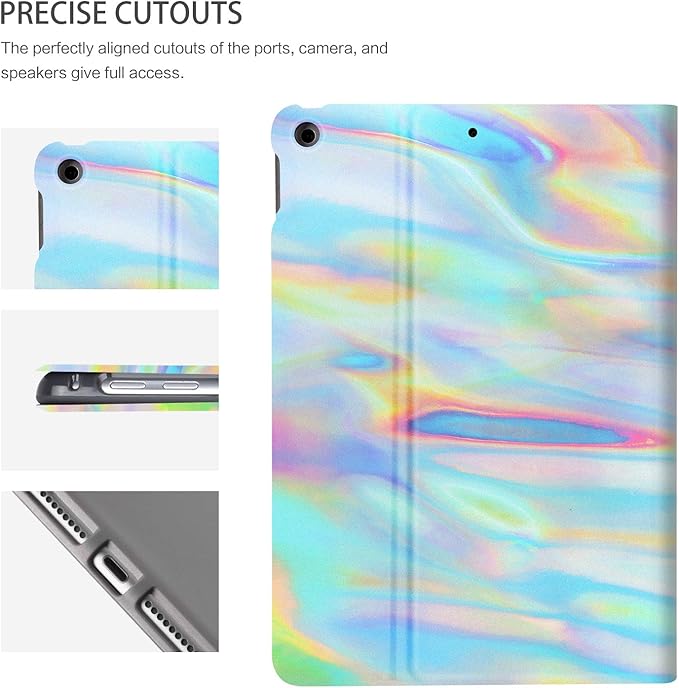 Case for iPad 9th Generation, for iPad 8th Generation Case, Case for iPad 7th gen 10.2 inch iPad Cases 9th Generation Multi-Angle View Adjustable Stand Auto Wake/Sleep,Rainbow Aurora Polar