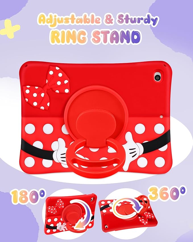 Lotadilo Cute Case for iPad mini 5 2019/Mini 4 2015 - Silicone 3D Design for Girls Women Teens Girly Kawaii Funny Cartoon Soft Stand for iPad 5th/4th Generation Case 7.9 inch with Lanyard