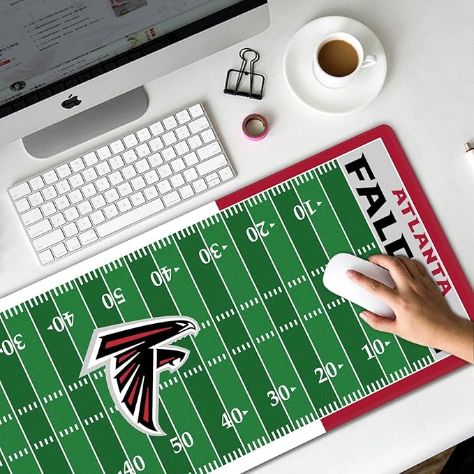Large Gaming Mouse Pad, Mousepad with Non-Slip Rubber Base for Laptop Computer Desktop Keyboard,Football Fans Red Design Boy Mat Husband Gift