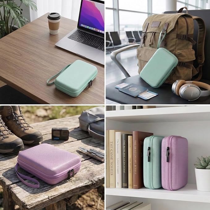 Hard Travel Electronic Organizer Case for MacBook Power Adapter Chargers Cables Power Bank Apple Magic Mouse Apple Pencil USB Flash Disk SD Card Hard Drive Shockproof Accessories Carrying Bag, Green
