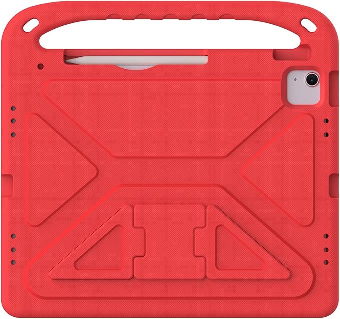 Cute Kids Case for iPad Air 13" M4 M3 M2 2026 2025 2024/ Pro 13 Inch M5 M4 Cover 2025 2024, iPad Pro 12.9 Case 2022/2021/2020/20218, Soft EVA Handle Cover with Shoulder Strap Stand, Red