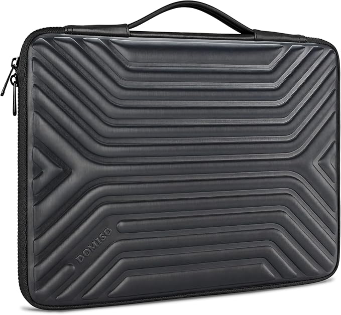 DOMISO 17.3 Inch Laptop Sleeve Case, Shockproof Waterproof Soft EVA Protective Bag with Handle, Lightweight Carrying Case for 17-17.3" Notebook/Dell/Lenovo/HP/MSI/ASUS, Black