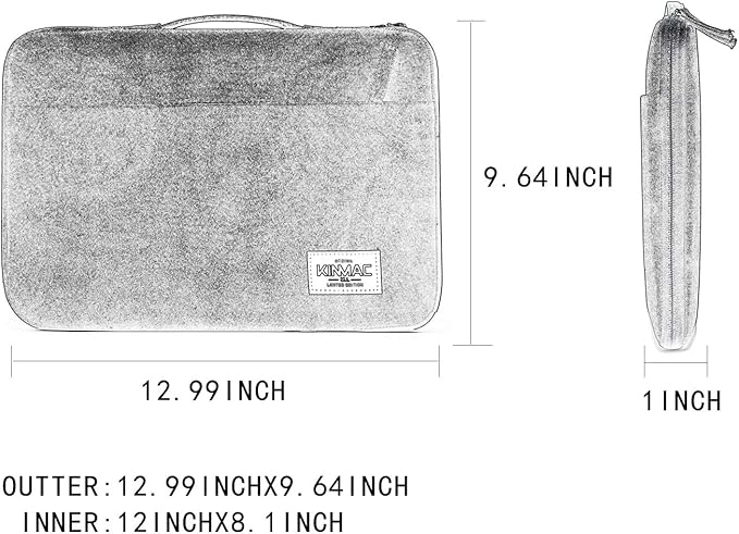 Kinmac 360° Heavy Duty Protective Laptop Sleeve Case Bag Cover with Handle for MacBook Air 13 inch,iPad Pro 13 inch and 13.3 inch HP,Dell,Lenovo,Asus,Acer Laptop (Olive Leafs)