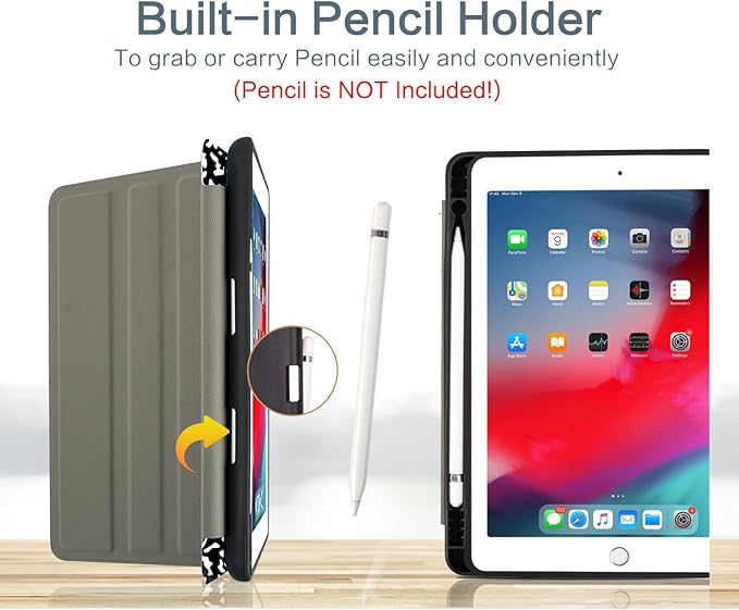 Vimorco Case for iPad Air 3rd Gen 2019,for iPad Pro 10.5 inch 2017/2019,for iPad 9th/8th/7th Generation 10.2 inch,4 Viewing Angles,Pencil Holder,Full Protective Cover,Auto Sleep/Wake,Composition Book