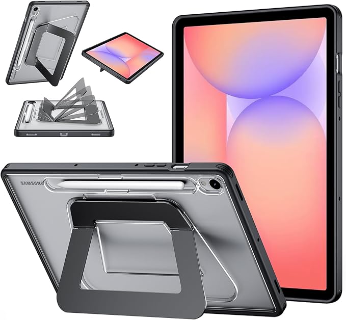 Case for Samsung Galaxy Tab S10 Lite/ S10 FE/ S9 FE 10.9 Inch/Tab S9 11 Inch, Multi-Angle Ultra Stable Dual Stand with Pencil Holder, Slim Duty Shockproof Protective Case with Kickstand