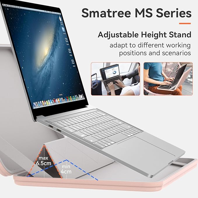 Smatree MS49T Hard EVA Protective Sleeve Case with Stand Compatible for 14 inch HP OmniBook 3 Next Gen AI 14, for HP ProBook 440/445 G10/G9, for 14inch Pro mt440 G3 Mobile Thin Client Laptop, Pink