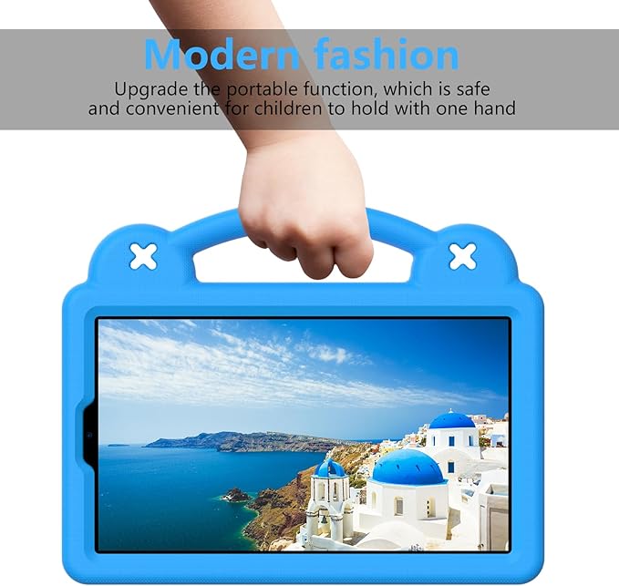 AKABEILA Compatible with Lenovo Tab One 2025 8.7 inch Tablet Case, Lightweight Shockproof Protective Case with Shoulder Strap & Stand Handle for Girl Kid Gift Sky Blue