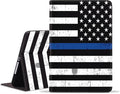 WEUIUJKILO Case for iPad (A16) 11th Generation 11 Inch 2025, iPad 10th Generation 10.9 Inch 2022, Slim PU Leather Folding Stand Smart Cover with Auto Sleep/Wake, Thin Blue Line American Flag