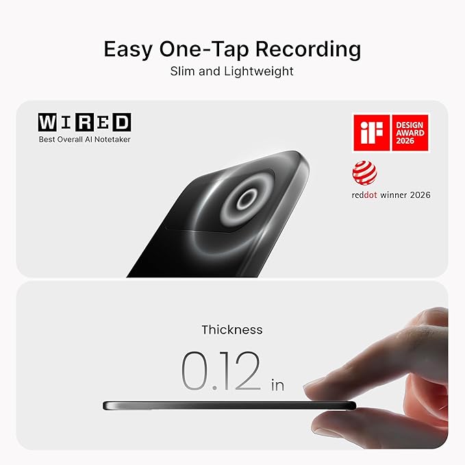 Comulytic Note Pro AI Voice Recorder, Unlimited Transcribe & Summarize, One Tap Recording Device with AI Note Taking, Support 113 Languages, 64GB, Audio Recorder for Calls, Meetings, Lectures, Orange