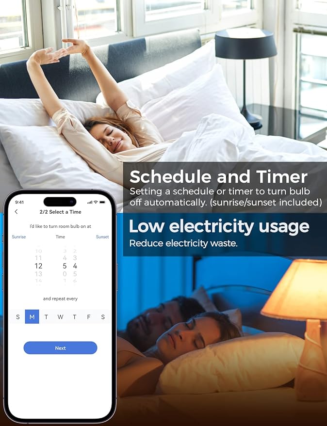 Refoss Smart Bulbs Works with Apple HomeKit, Color Changing Smart Light Bulbs Compatible with Siri, Alexa and Google Home, A19 LED Bulb, E26 Fitting, 2700K-6500K Dimmable, 9W 810 Lumens, 4 Pack