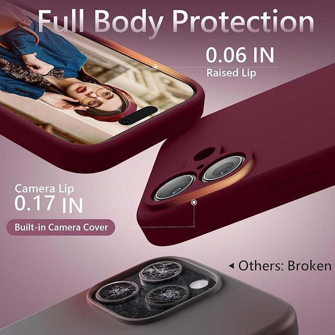 FireNova Magnetic for iPhone 17 Case, Compatible with MagSafe, [Integrated Silicone Camera Control Button] [Camera Protection] Anti-Scratch Microfiber Lining Phone Case, 6.3", Plum