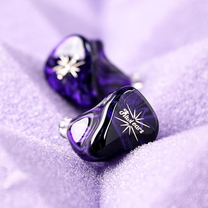 Linsoul Kiwi Ears Quartet 2DD+2BA Hybrid In-Ear Monitor, HiFi Earphones with Hand-crafted Resin Shell, Detachable OFC Silver-plated IEM Cable for Audiophile Musician DJ Studio Gaming (Purple, Quartet)