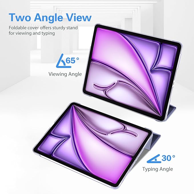 ProCase Smart Case for iPad Pro 12.9 2022/2021/2020/2018, Slim Stand Hard Back Shell Smart Cover for iPad Pro 12.9" 6th Gen/5th Gen/4th Gen/3rd Gen -Purple