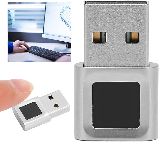 USB Fingerprint Reader for Hello, Portable Security Key Biometric Fingerprint Scanner 0.5 Seconds 360 Degree Detection, for 10/11 32/64 Bits