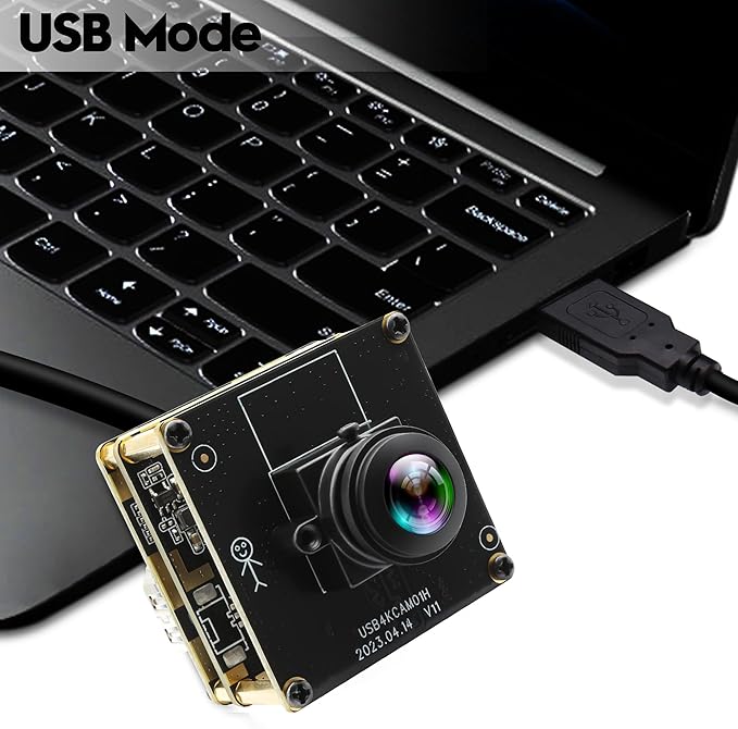 HDMI USB Camera 4K USB Camera Module with Fisheye Lens 2X Digital Zoom Simultaneously Output PC Camera UVC USB2.0 Lightburn USB Camera for Raspberry Pi Jetson Nano