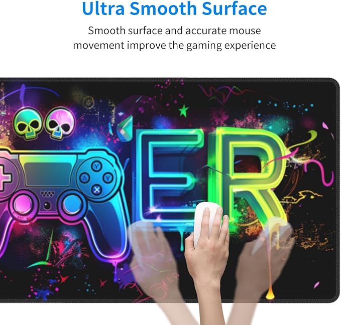 Mouse Pad Gaming - Large Mouse Pad for Desk with Waterproof Surface & Durable Design Desk Mat for Desktop & Office Accessories (Gamer)