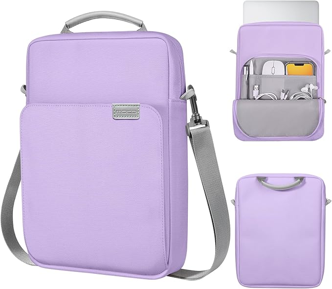 MoKo 13.3-14 Inch Laptop Sleeve Bag Fits Mac Neo 13-inch A18 Pro, Mac Pro 13.3" M2 2022/M5/M5 Pro/M5 Max 14.2" 2026, Mac Air 13.6" M5 2026, Handle Carrying Case with Shoulder Strap, Purple