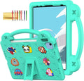 Dteck for iPad 10th Generation Case 10.9 Inch 2022, EVA Cute Bear Kids Case Shockproof Rugged Protective Kickstand Boy Girl Cover with Pencil Holder for iPad 10th Gen 10.9 Inch 2022, Green