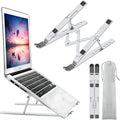 Laptop Stand for Desk, Ergonomic Design Adjustable Aluminum Foldable Portable Computer Stand, Compatible with MacBook Air Pro, HP, Lenovo, Dell, More 10-15.6”Inch and Tablets (Silver)