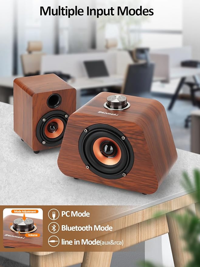 Computer Speakers, Mini PC Speaker with subwoofer,2.1 USB Powered Desktop Speakers, Bluetooth 5.0 and RCA Input pc Speakers for Desktop, Laptops, Phonograph, Phones, Tablets(K02)