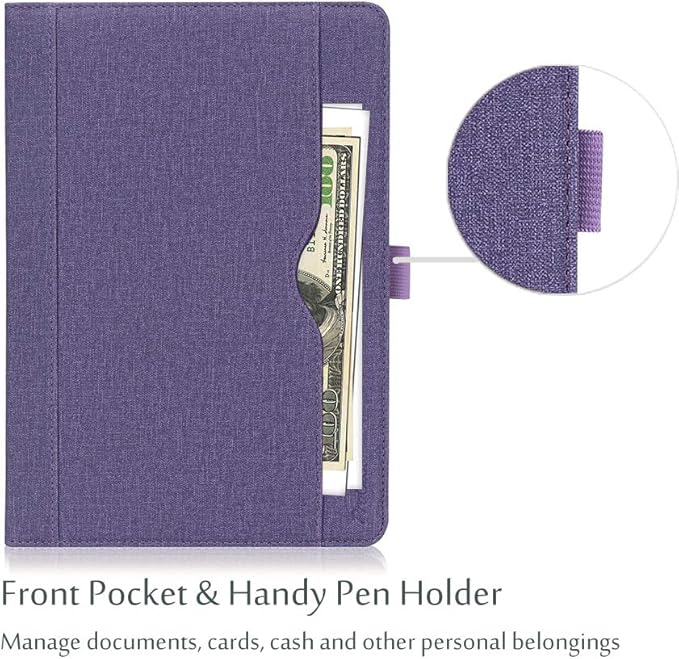 ProCase for iPad 9.7 Inch iPad 6th/5th Generation Case 2018 2017/iPad Air 2/Air 1 Case, Premium Leather Folio Corner Protection Multi-Angle Viewing Stand Cover with Front Pocket Pen Loop -Purple