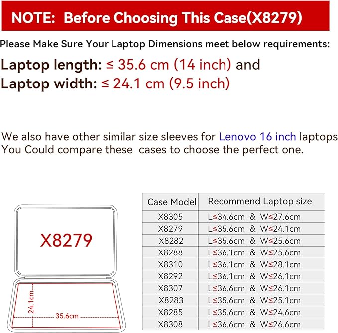 Smatree Hard EVA Protective Sleeve Case Compatible for 16 inch Lenovo ThinkPad P1 Gen 7 Mobile Workstation,16 inch Lenovo ThinkPad T1g Gen 8, Waterproof and Anti-Shock Sleeve (X8279T)