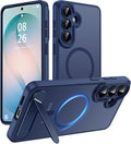 Magnetic for Samsung Galaxy S26+ Plus Case, [Compatible with MagSafe][Full Camera Protection][Built-in Invisible Kickstand] Translucent Matte Phone Case for S26 Plus 6.7" - Blue