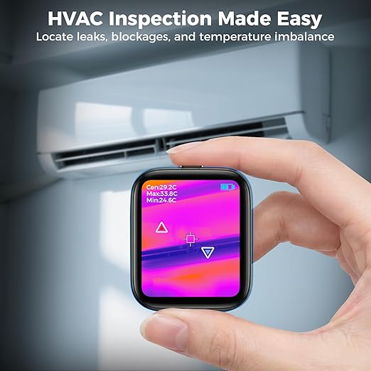 Thermal Camera for Finding Heat Leaks & Drafts – Portable Infrared Imager for Home Inspection, Entry-Level Thermal Imager for Hidden Camera Detection & Water Leak Detection