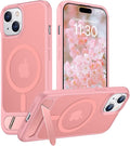 Magnetic Compatible with iPhone 15 Case, [Built-in Invisible Kickstand][Compatible with MagSafe] [Military Grade Shockproof] Slim Translucent Matte Phone Case for iPhone 15 6.1"