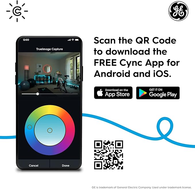 C by GE Full Color BR30 Smart LED Light Bulb, 65W Replacement, Bluetooth/Wi-Fi, Works With Alexa + Google Home without Hub (Packaging May Vary)