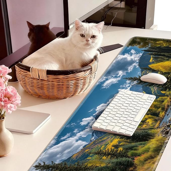 Big Pine Lakes Desk Mat,Desk Pad, XXL Large Mouse Pad,Anti-Slip Big Mousepad with Stitched Edges,Computer Mouse Pads for Desktop Aesthetic Cozy Office Desk Decor