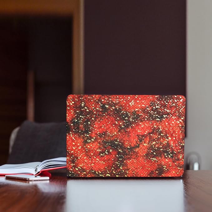 Funut Snake for MacBook Air 13 inch Case 2022 2021 2020 2019 2018 Release A2337 M1 A2179 A1932 Touch ID, Luxury PU Leather Scratch & Shockproof Hard Shell Case & Keyboard Cover,Snake Brown