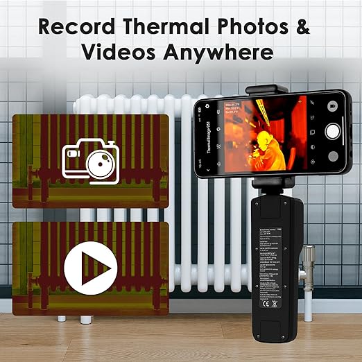 HOLDPEAK Wireless Thermal Imaging Camera for iOS/Android Phones, 256x192 IR Resolution with 1024x768 Visible Thermal Camera, -4°F to 1022°F Portable Heat Camera for Electrical Inspection, HVAC, Home
