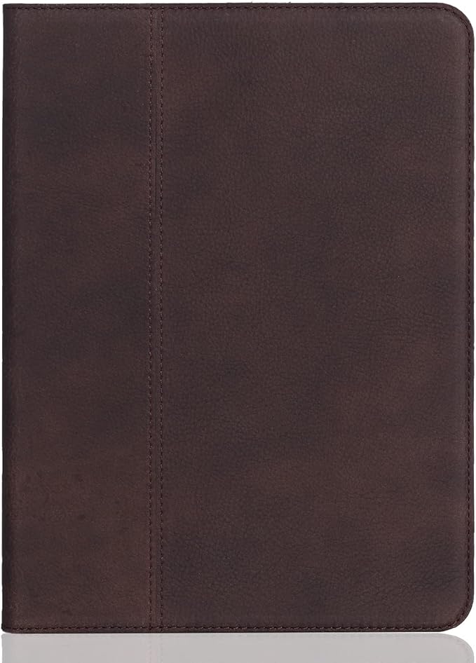 Gexmil Case for iPad Pro 11 Inch,4th/3rd/2nd/1st Generation(2022/2021/2020/2018) Genuine Leather Cover Anti Fingerprint/Slip,Cowhide Folio Cover Auto Sleep/Wake with Adjustable Stand,Sand Dark Brown
