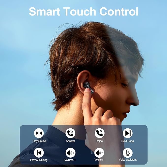 Earbuds, Wireless Earbuds 2026 Bluetooth 5.3 Headphones, 56Hrs Hi-Fi Stereo Deep Bass Earphones with 4 ENC Noise Cancelling Headphones Mics, IPX7 Waterproof Ear Buds for iPhone Android Phones Laptop