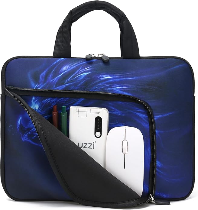 11.6 12 12.5 inch Two Pockets Laptop Sleeve Chromebook Case Ultrabook Case Notebook Tablet Case Neoprene Handle for Men Women