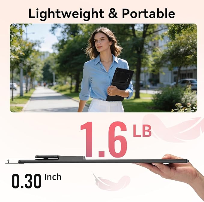 Portable Monitor 16" 1200P FHD Laptop Screen Extender, Horizontal Vertical Monitors with External Speakers, 100% sRGB Plug & Play Computer Gaming Travel Second Screen for Wins Mac Phone PS5 Xbox