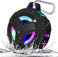 EBODA Bluetooth Shower Speaker, Portable Bluetooth Speakers, IP67 Waterproof Wireless Speaker with LED Light, Floating, 2000mAh, True Wireless Stereo for Kayak, Beach, Gifts for unisex -Black
