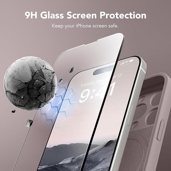 Magnetic for iPhone 13 Pro Case, Compatible with MagSafe, [Full Camera Protection][Screen Protector] Silicone Shockproof Protective Phone Case for iPhone 13 Pro 6.1", Hazel
