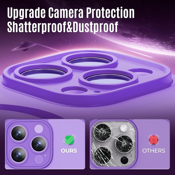 Symcele Designed for iPhone 15 Pro Max Case, Compatible with MagSafe, with Privacy Screen Protectors X2, [Camera Protection] [15FT Military Drop Protection] Shockproof Phone Case, 6.7", Light Purple