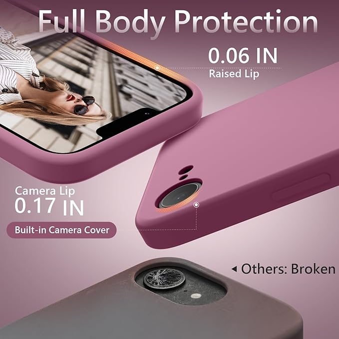 FireNova Magnetic for iPhone 17e Case/iPhone 16e Case, Compatible with MagSafe, [Silicone Camera Protection] Microfiber Lining Phone Case, 6.1", Lilac Purple