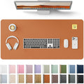 YSAGi Leather Desk Pad Protector, Office Desk Mat, Large Mouse Pad, Non-Slip PU Leather Desk Blotter, Laptop Desk Pad, Waterproof Desk Writing Pad for Office and Home (Brown, 31.5" x 15.8")