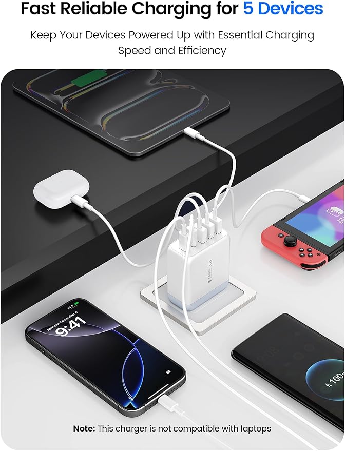 60W USB C Charger Block for iPhone 17 16 15,EIZLXQ 2-Pack USB C Wall Charger with Total 60W Max Output,10FT USB C Cable,Fast Charging Blocks for iPhone 17/16/15 Series,Galaxy,Pixel,iPad-Cream