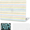 G JGOO Compatible with MacBook Air 13 inch Case 2026 2025-2022 M5 A3449 M4 A3240 M3 A3113 M2 A2681, Hard Shell for MacBook Air 13.6 inch Case + Keyboard Cover + Screen Protector, Colorful Striped