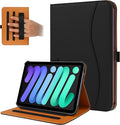 iPad mini 7 Case (A17 Pro) 2024, iPad mini 6 Case 2021, iPad mini 7th/6th Generation Case 8.3 Inch,Premium PU Leather Folio Stand Cover with Pencil Holder and Multi-Viewing Angles（Black）