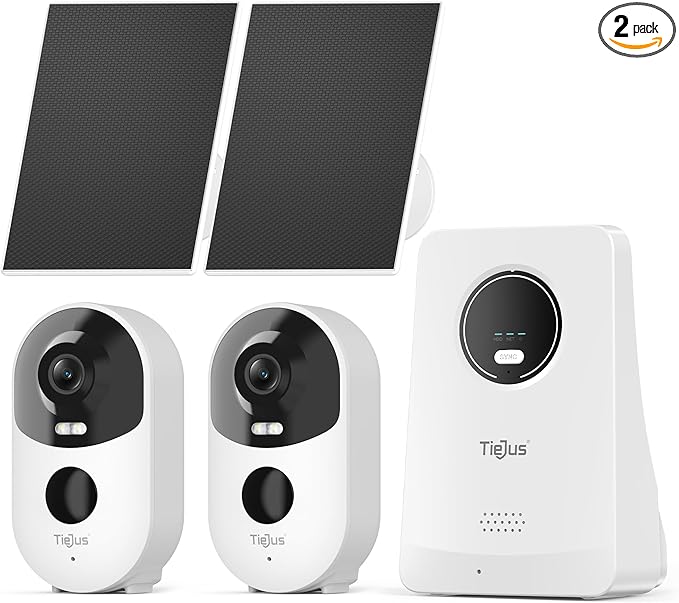 3K 4MP Security Cameras Outdoor Wireless, Solar Powered Cameras for Home Security, No Subscription, Smart Detection, Color Night Vision, 2-Way Talk, 2.4/5GHz WiFi, 32GB Local Storage