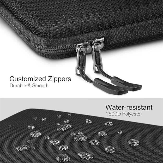 FINPAC 15.6-inch Hard Laptop Sleeve Case Compatible with 15.6 Inch Acer Aspire, Shockproof Computer Carrying Case for HP Dell Razer Samsung Laptop Chromebook, Black